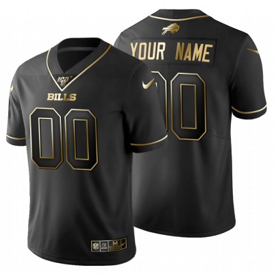 Buffalo Bills Custom Men's Nike Black Golden Limited NFL 100 Jersey